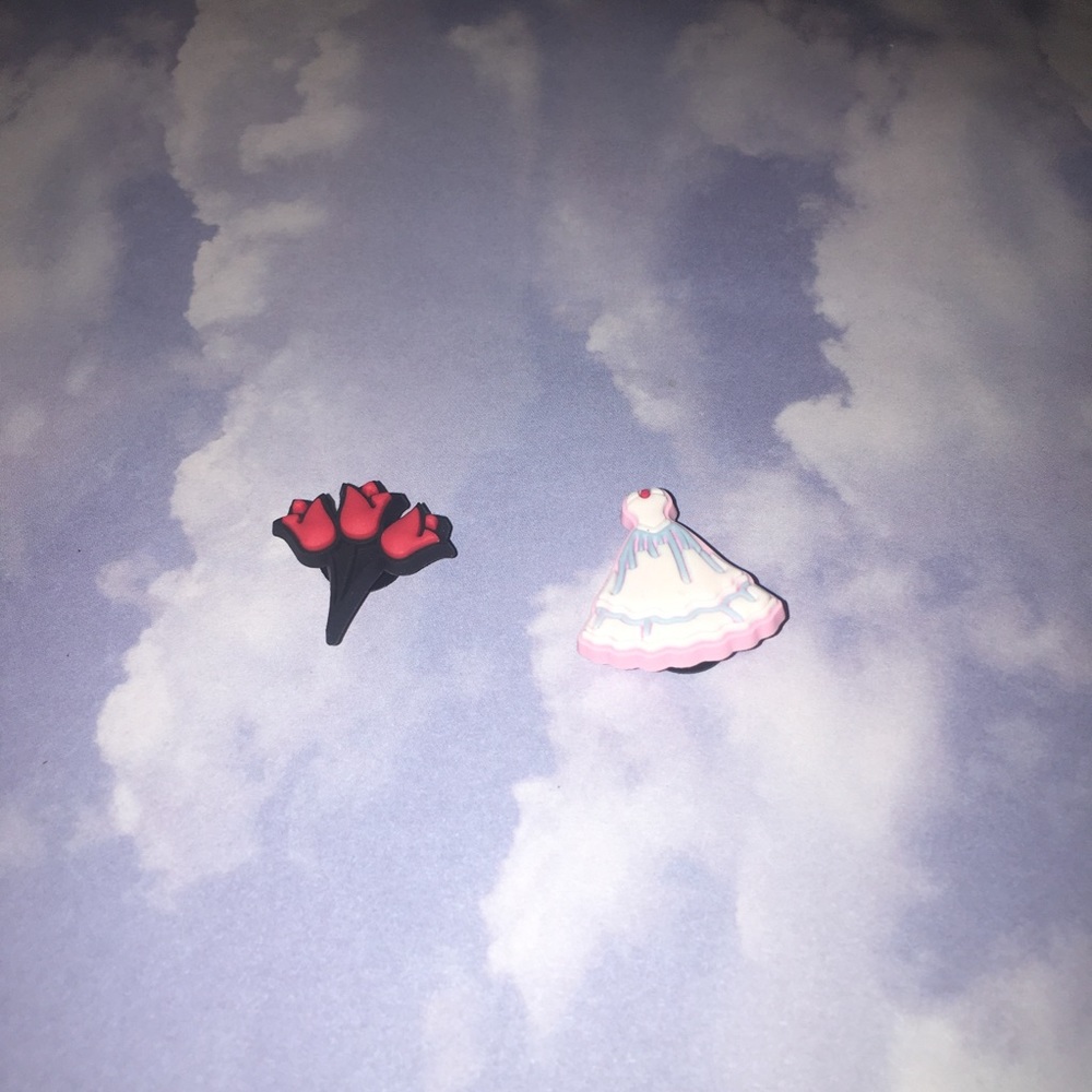 Dress and Rose 2 Peice Shoe Charms - Decoration - Shoe Accesories